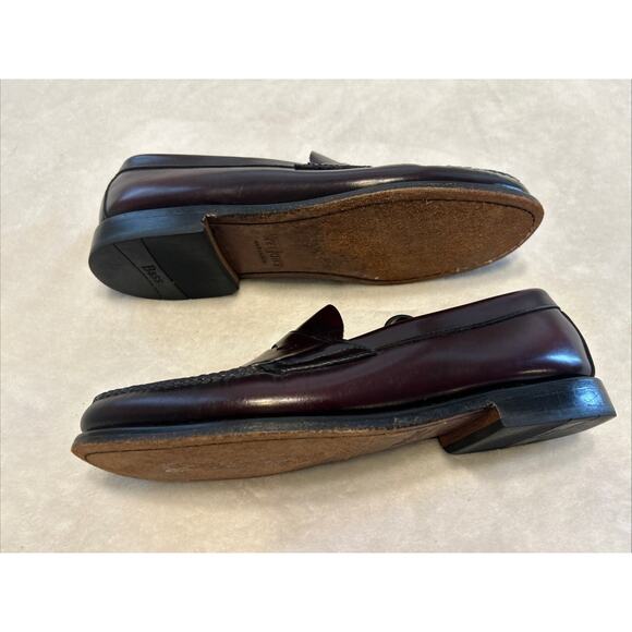 G.H. Bass Weejuns Men’s Size 10 D Burgundy Leather Loafers Slip On Dress Shoes - Picture 6 of 9